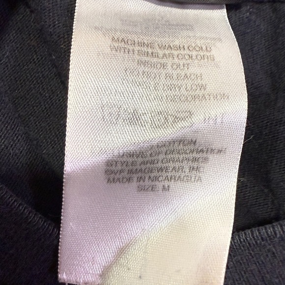 Harley Davidson Skull Piston Graphic T Shirt Men's Size Medium Black Vintage - Picture 4 of 4